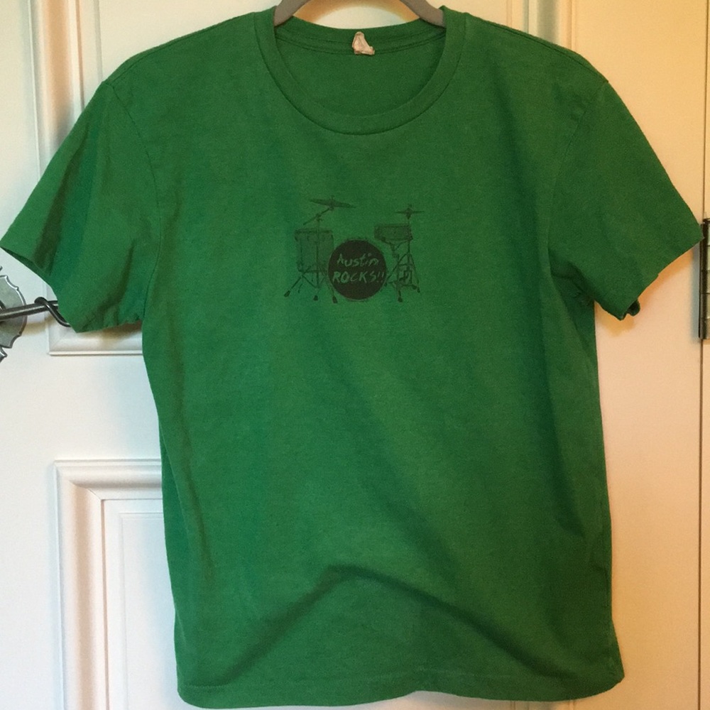 Green ‘Austin Rocks’ t-shirt